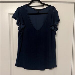White House Black Market Denim V-Neck Tee